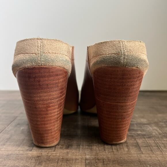 ANTHROPOLOGIE X MISS ALBRIGHT DENNIS BROWN MULE BOOTIES SIZE 9 - Picture 8 of 9